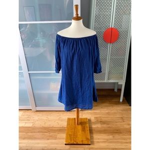 Madewell Indigo Off the Shoulder Dress